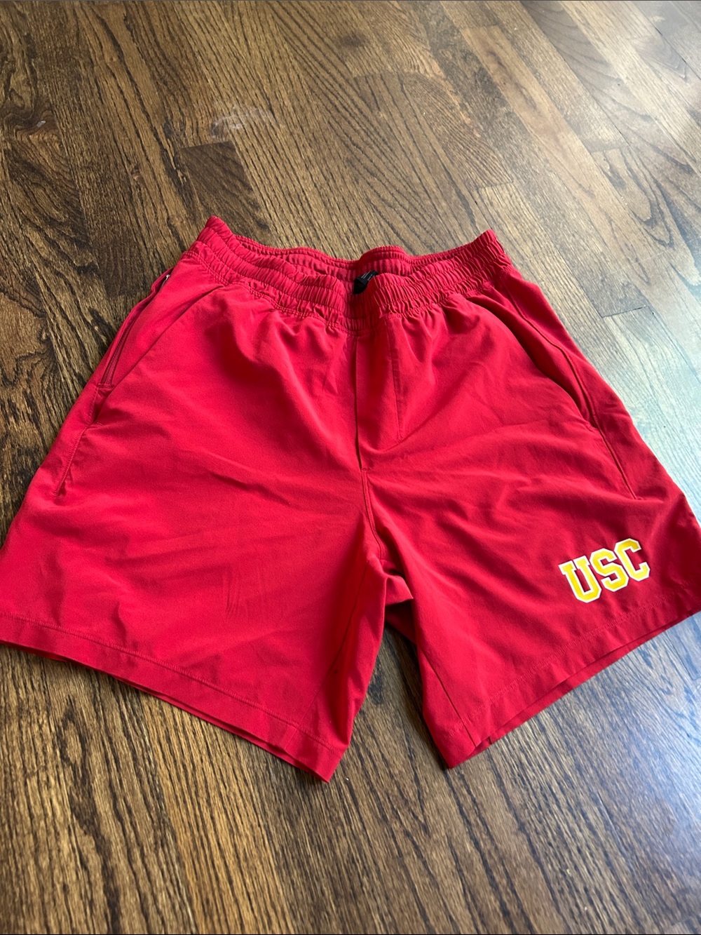 Lululemon Athletics USC Red Athletic Shorts with Yellow Logo